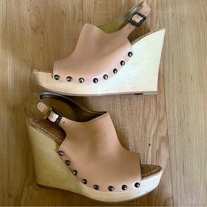 NEW Sam Edelman Camilla Wedge Women’s Sandals Natural Size 9